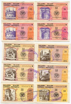 Národní peněžní loterie - sada losů 1989