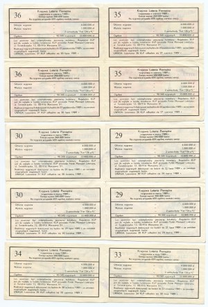 Národní peněžní loterie - sada losů 1989