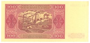 100 złotych 1948 - seria KR - z nadrukiem 150 lat Banku Polskiego