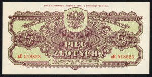 Pamätná emisia 5 zlotých 1944 z roku 1974 - séria AE