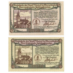 Mikołów - 25 oraz 50 fenigów 1921 - set 2 sztuk