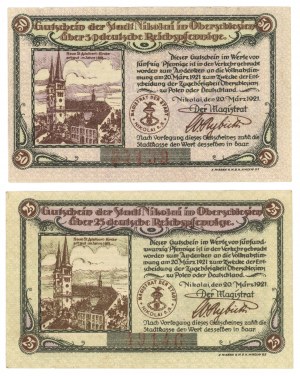 Mikolov - 25 and 50 fenigs 1921 - set of 2 pieces