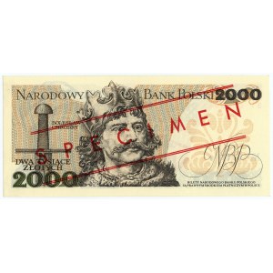 2.000 złotych 1982 - seria BP 0000000 nr wzoru 0499 - WZÓR / SPECIMEN