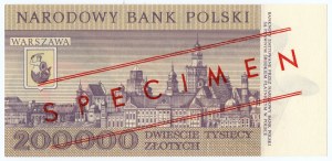 200,000 zloty 1989 - series A 0000000 MODEL / SPECIMEN No 0957*.