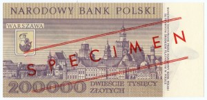 200.000 złotych 1989 - seria A 0000000 WZÓR / SPECIMEN No 0957*