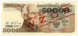 50.000 złotych 1989 - A 0000000 - WZÓR No 0874*