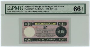 PEWEX - 10 centov 1979 - séria HB - PMG 66 EPQ