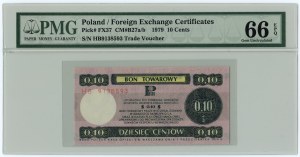PEWEX - 10 centów 1979 - seria HB - PMG 66 EPQ