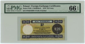 PEWEX - 20 centów 1979 - seria HN - PMG 66 EPQ