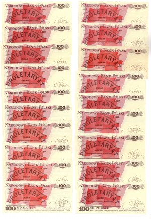 100 zlotých (1986-1988) - sada 19 bankoviek