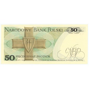 50 złotych 1988 - seria GR - przesunięty napis - patrz opis.
