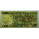 50 złotych 1988 - seria GR - przesunięty napis - patrz opis.