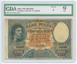 100 Zloty 1919 - GDA 12