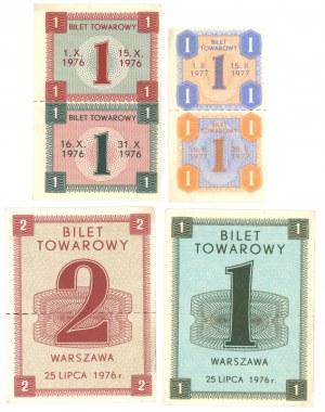 Súbor 4 nákladných lístkov 1976-1977
