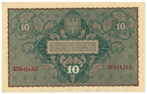 10 Polish marks 1919 - II Series AZ