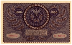 1,000 Polish marks 1919 - I Serja AO