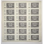 ARKUSZ bez serii i numeracji - 18 sztuk banknotów 20 złotych 1940