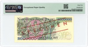 2,000,000 PLN 1992 - Series A 0000000 No 0984* - MODEL / SPECIMEN - PMG 65 EPQ.