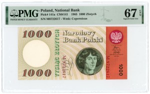 1,000 gold 1965 - series M - PMG 67 EPQ - 2nd max note