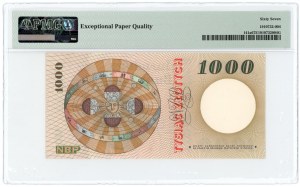 1,000 zloty 1965 - M series - PMG 67 EPQ
