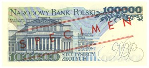 100.000 złotych 1990 - seria A 0000000 - WZÓR / SPECIMEN No.0641*