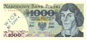 1 000 PLN 1975 - Séria A - MODEL/SPECIMEN č. 1200*.