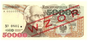 50.000 złotych 1993 - A 0000000 - WZÓR / SPECIMEN No 0804*