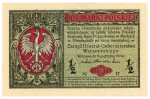 1/2 polnische Marke 1916 - Allgemeine Serie B