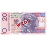 20 złotych 1994 - seria AA 0000000 - WZÓR / SPECIMEN Nr 1590