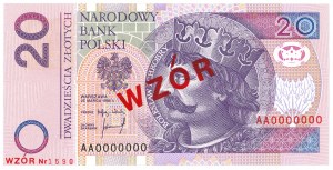 20 zloty 1994 - Serie AA 0000000 - MODELLO / SPECIMEN n. 1590