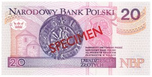20 zloty 1994 - Serie AA 0000000 - MODELL / SPECIMEN Nr. 1590