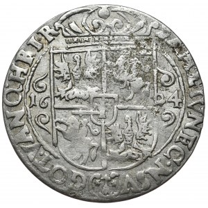 Sigismund III Vasa, ort 1624, Bydgoszcz, PRVM+, open Sas coat of arms