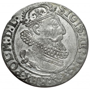 Sigismund III. Vasa, Sixpence 1624/3, Krakau, durchgestochene Jahreszahl. Seltenheit