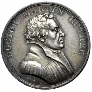 Niemcy, medal na 300-lecie reformacji, 1817, srebro