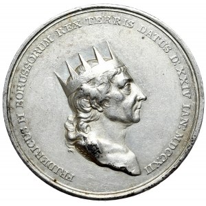 Niemcy, Prusy, Fryderyk II, Medal pośmiertny, 1786, srebro