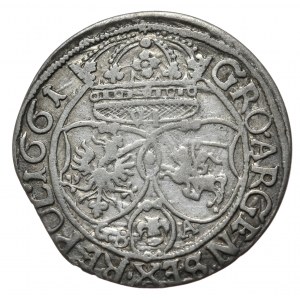 Jan II Kazimierz, Szóstak 1661 GBA, Lwów na rewersie RE POL - rzadkość
