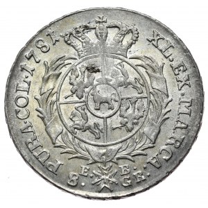 Stanislaw August Poniatowski, two-zloty coin 1781 EB, Warsaw