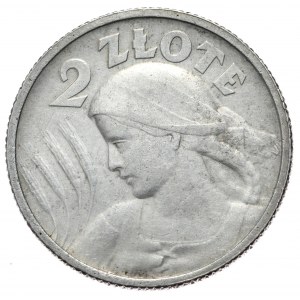 II Rzeczpospolita, 2 złote 1924, Kobieta i kłosy, Paryż