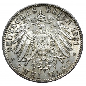 Niemcy, Prusy, 2 marki 1901 A, Berlin, 300 lat Królestwa Prus