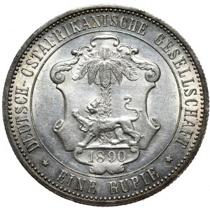 Niemcy, Niemiecka Afryka Wschodnia, Wilhelm II, 1 rupia 1890 A, Berlin
