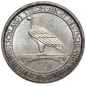 Niemcy, Republika Weimarska, 3 marki 1930 J, Hamburg - Odzyskanie Nadrenii