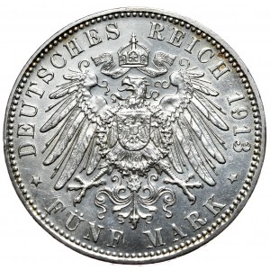 Germany, Bavaria, 5 marks 1913 D, Munich