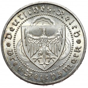 Deutschland, Weimarer Republik, 3 Mark 1930 F, Stuttgart, Vogelweide