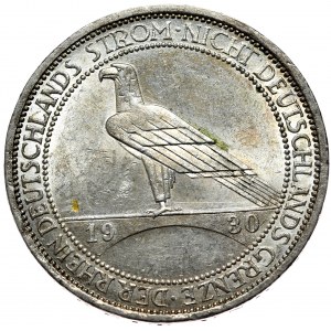 Germania, Repubblica di Weimar, 3 marchi 1930 A, Berlino - Recupero della Renania