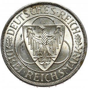 Germania, Repubblica di Weimar, 3 marchi 1930 A, Berlino - Recupero della Renania