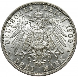Germany, Lübeck 3 mark 1909 A