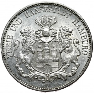 Germania, 5 marchi, 1913 J, Amburgo