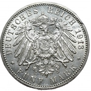 Germania, 5 marchi, 1913 J, Amburgo
