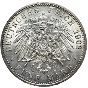 Germania, Prussia, 5 marchi 1907 A, Berlino