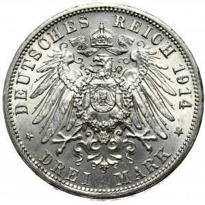 Niemcy, Anhalt-Dessau, 3 marki 1914 A, Berlin